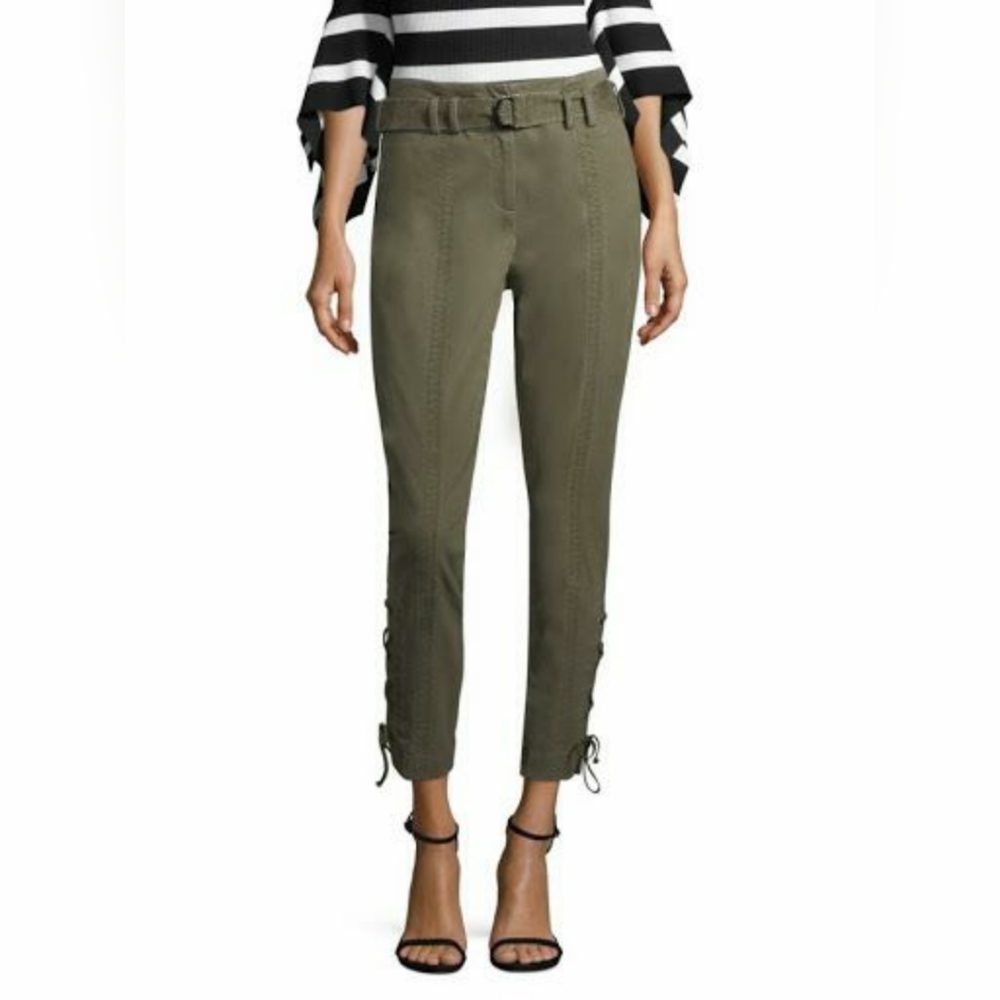 Scripted Rio Green Side Lace Up Buckle Pants